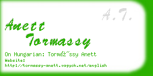 anett tormassy business card